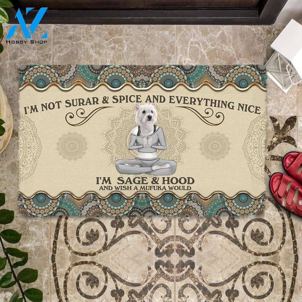 Wish A Mufuka Would-West Highland White Terrier Doormat