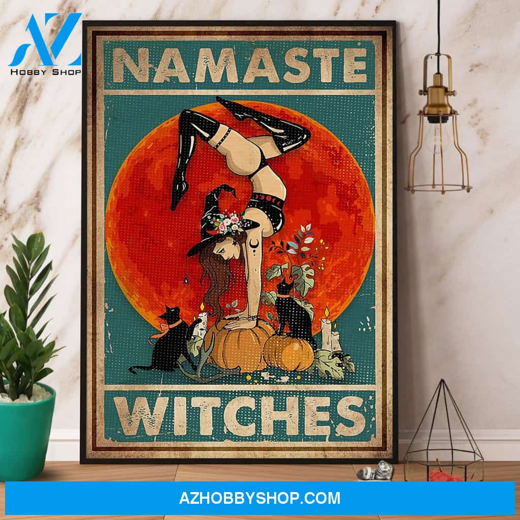 Witch Namaste Witches Halloween Canvas And Poster, Wall Decor Visual Art, Halloween Gift, Happy Halloween