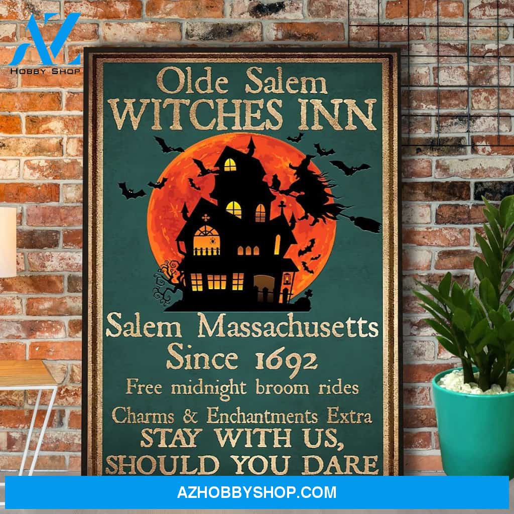 Witch Olde Salem Witches Inn Halloween Canvas And Poster, Wall Decor Visual Art, Halloween Gift, Happy Halloween