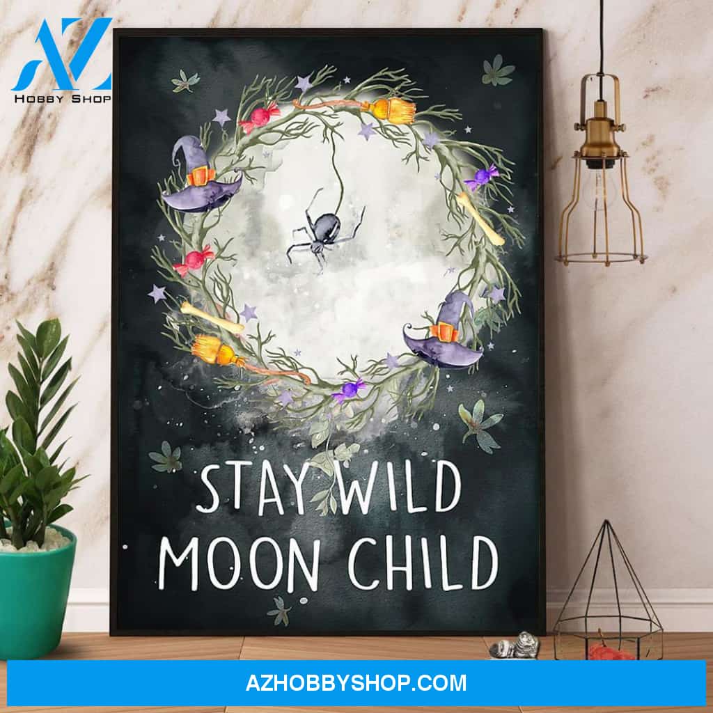 Witch Stay Wild Moon Child Halloween Canvas And Poster, Wall Decor Visual Art, Halloween Gift, Happy Halloween