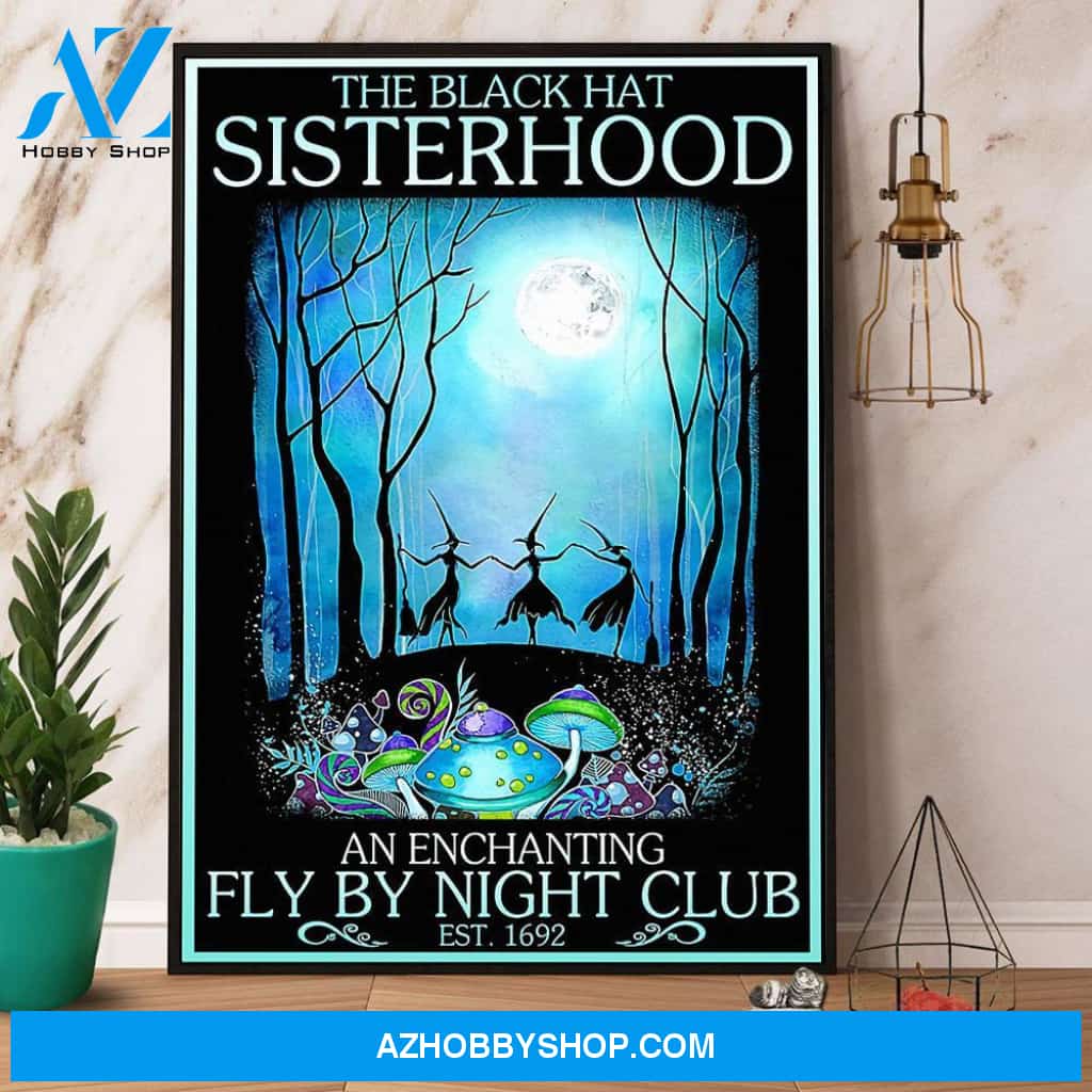 Witch The Black Hat Sisterhood Night Club Halloween Canvas And Poster, Wall Decor Visual Art, Halloween Gift, Happy Halloween