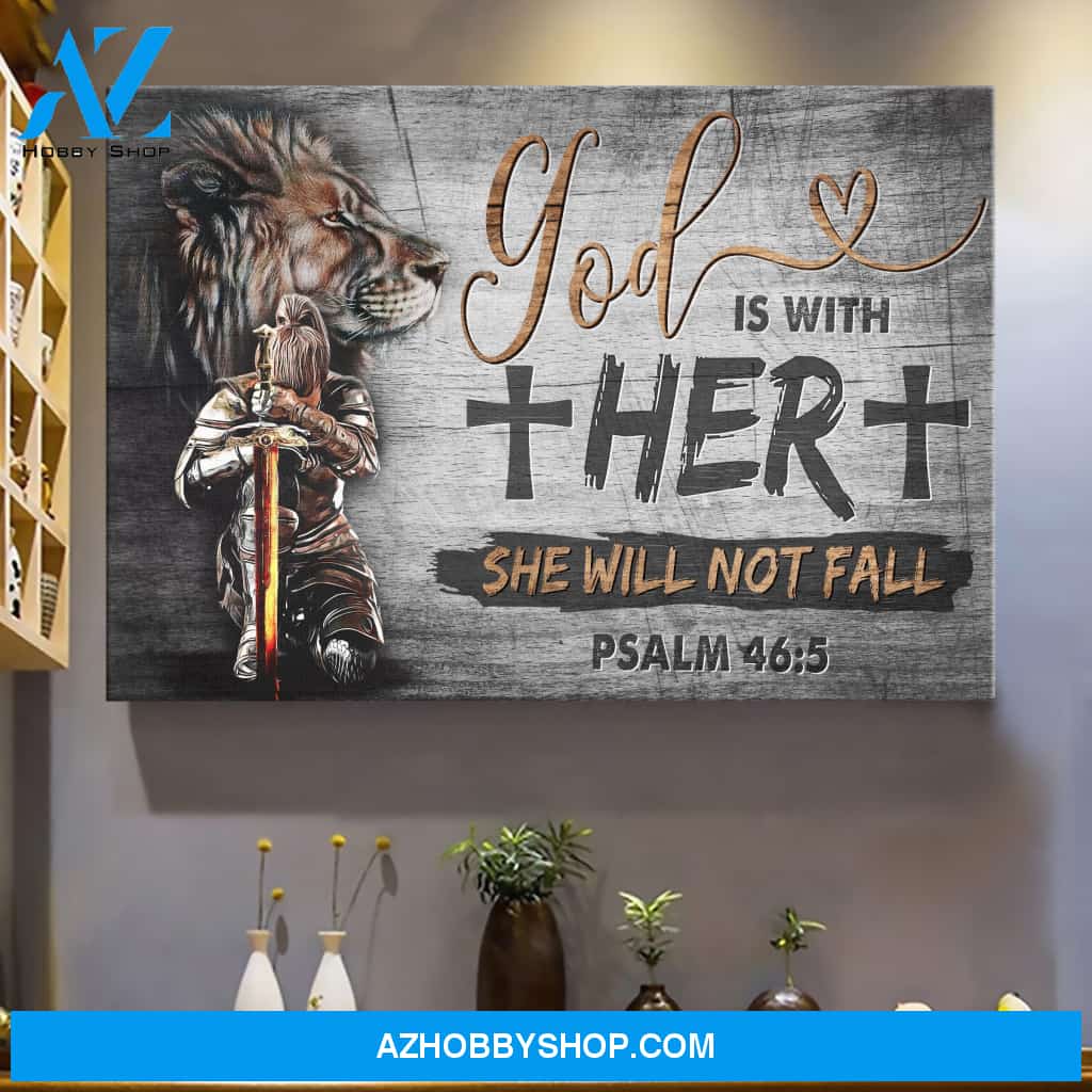 Woman warrior - God is with her Jesus Landscape Canvas Prints - Wall Art