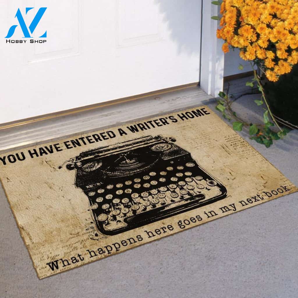 Writers What Happens Here Goes In My Next Book Doormat | Welcome Mat | House Warming Gift