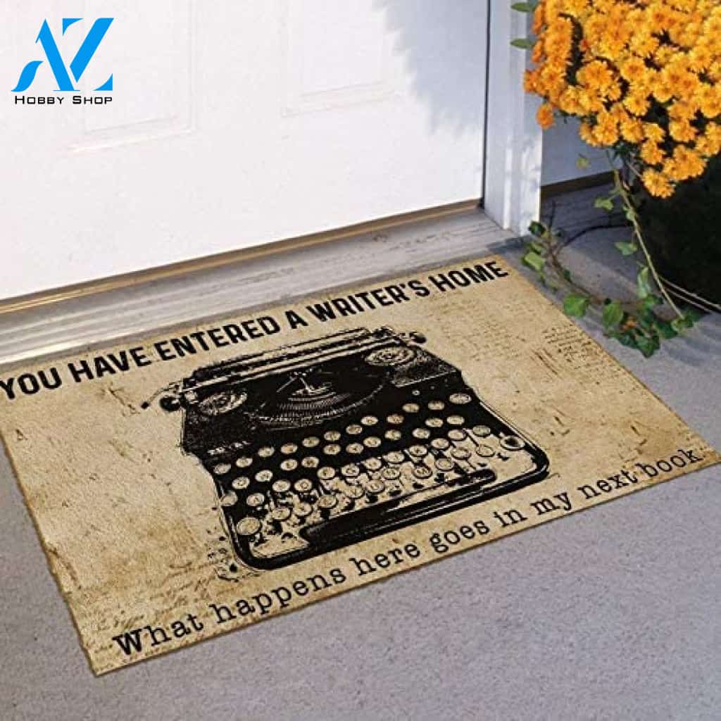Writers What Happens Here Goes in My Next Book Indoor and Outdoor Doormat Warm House Gift Welcome Mat Funny Birthday Gift Gift for Friend Family