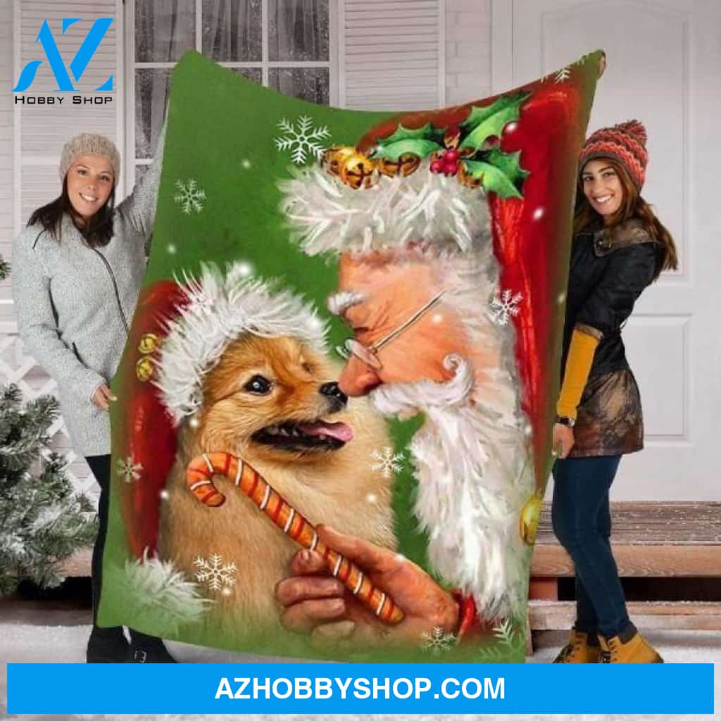Xmas Fleece Blanket Pomeranian Dog Fleece Blanket - Fleece Blanket Christmas Gift Ideas
