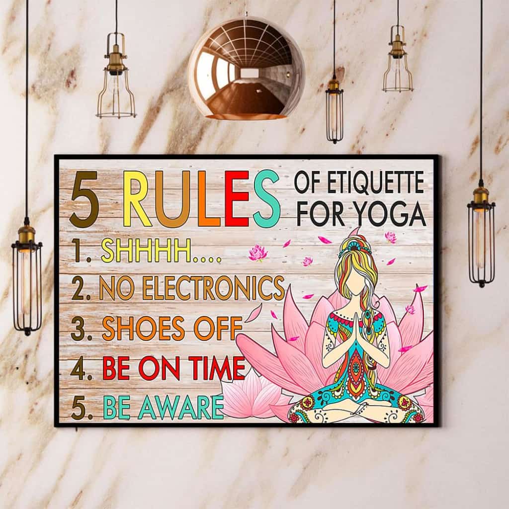 Yoga 5 Rules Of Etiquette For Yoga Paper Poster No Frame Matte Canvas Wall Decor