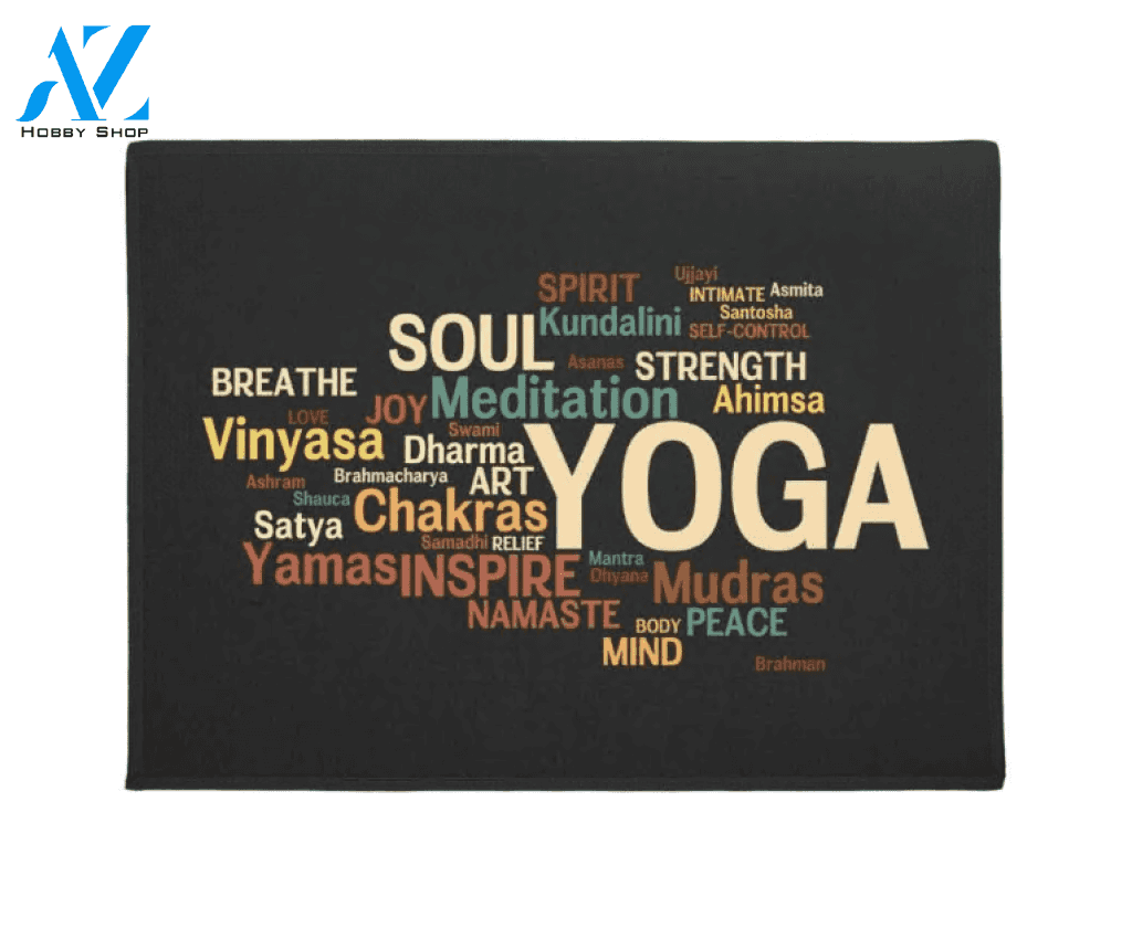 Yoga Breathe Meditation Strength Indoor And Outdoor Doormat Welcome Mat Housewarming Gift Home Decor Funny Doormat Gift For Yoga Lovers