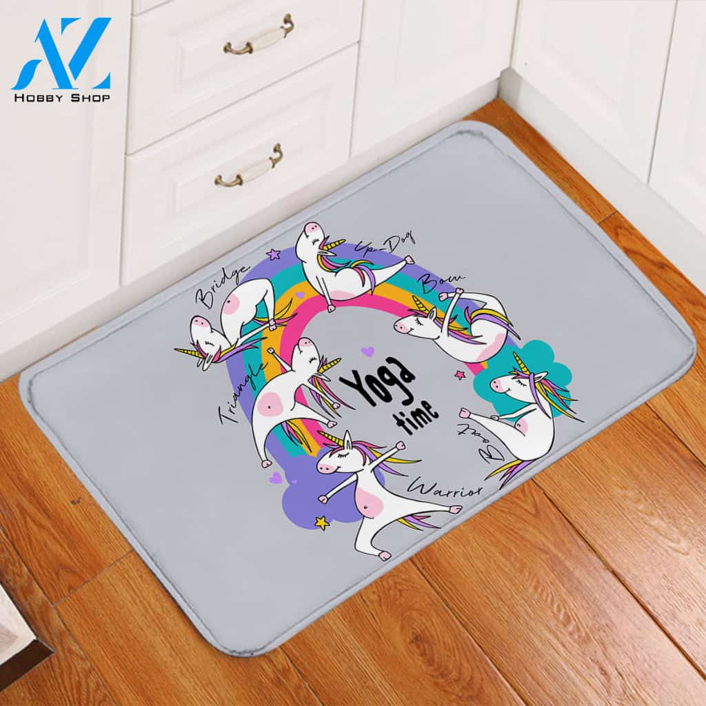 Yoga Unicorn Door Mat