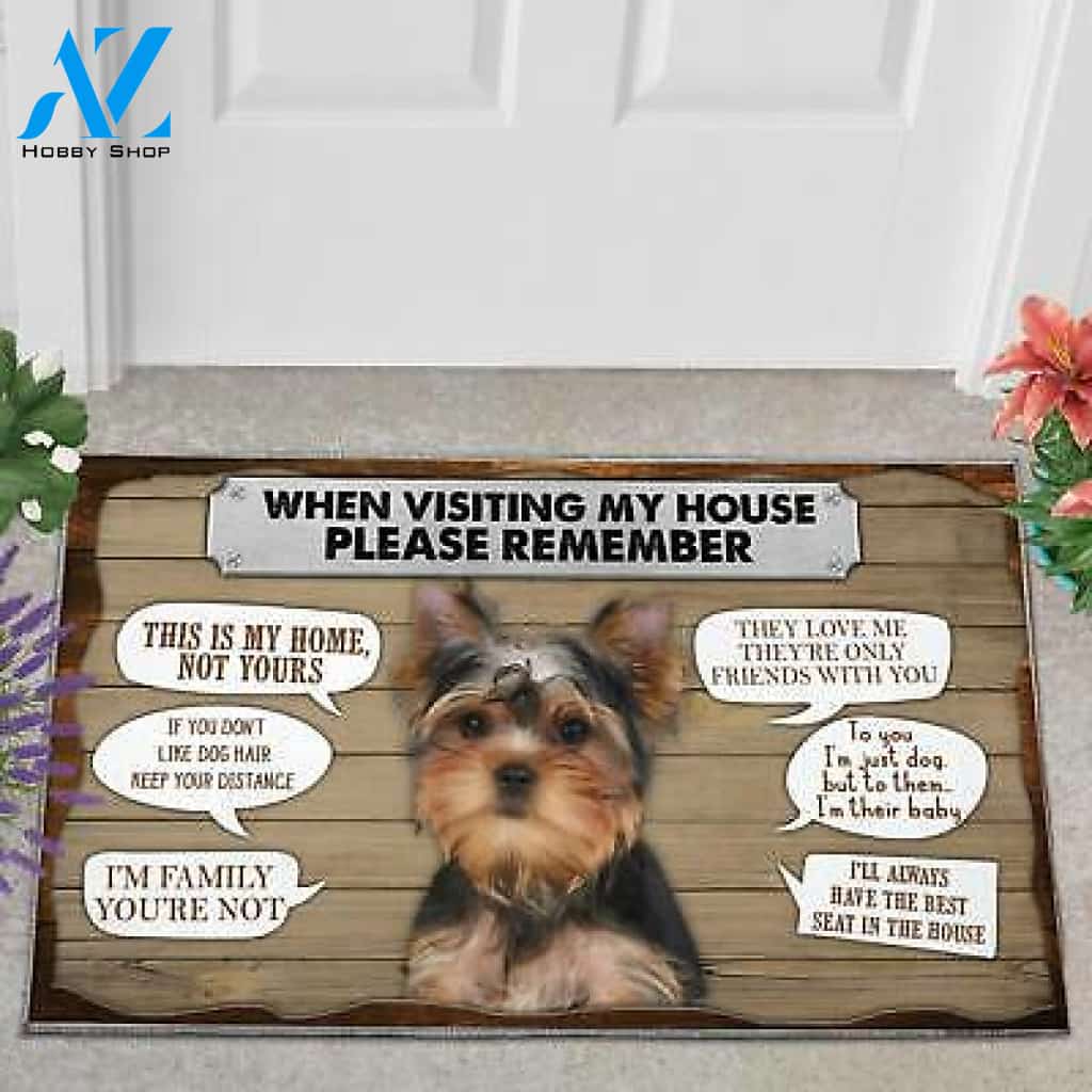 Yorkie Please Remember Easy Clean Welcome DoorMat | Felt And Rubber | DO3407