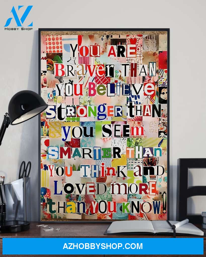 Teacher Classroom Canvas You Are Braver Than You Believe, Student Wall Art Back to School Gift for Teacher
