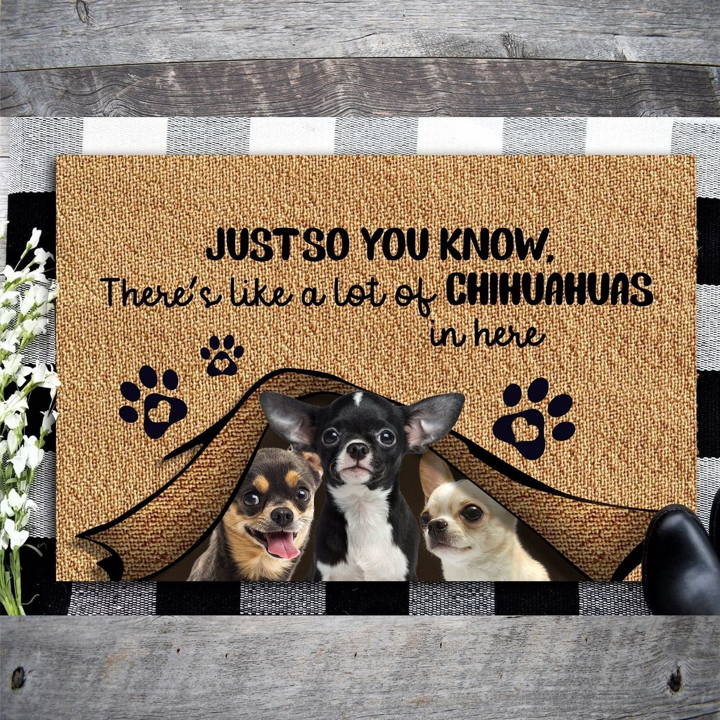 Just So You Know There's Like A Lot Of Chihuahuas In Here Doormat | Colorful | Size 8x27'' 24x36''