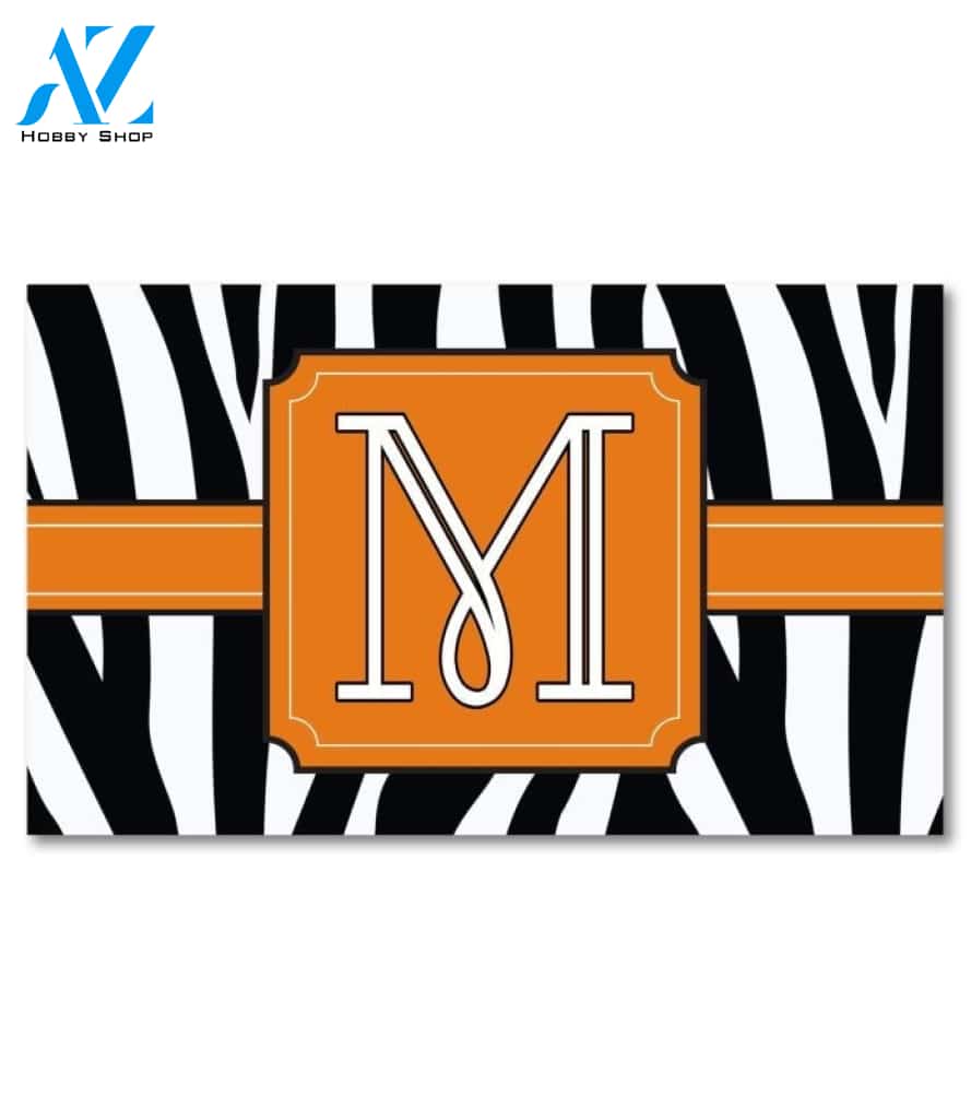 Zebra Stripes Monogram Doormat - 18" x 30"