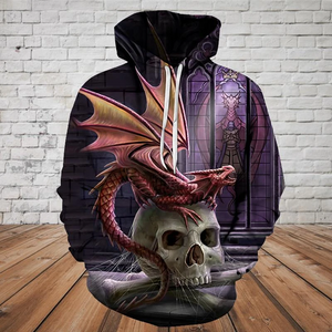 Unisex Hoodie All Over Print Skull Gifts Skull and dragon all over printed Unisex Hoodie