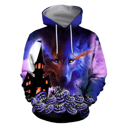 Halloween Wolf All Over Print Unisex Hoodie