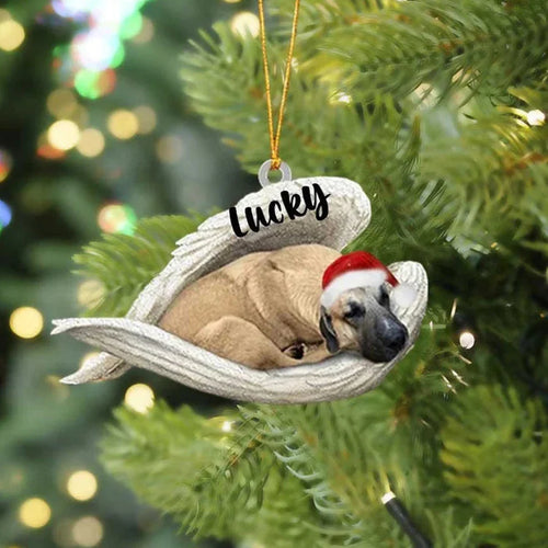 Anatolian Shepherd Dog Sleeping Angel Christmas Flat Acrylic Dog Ornament Memorial Dog Gift