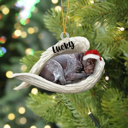Personalized Gsp Sleeping Angel Christmas Flat Acrylic Dog Ornament Memorial Dog Gift