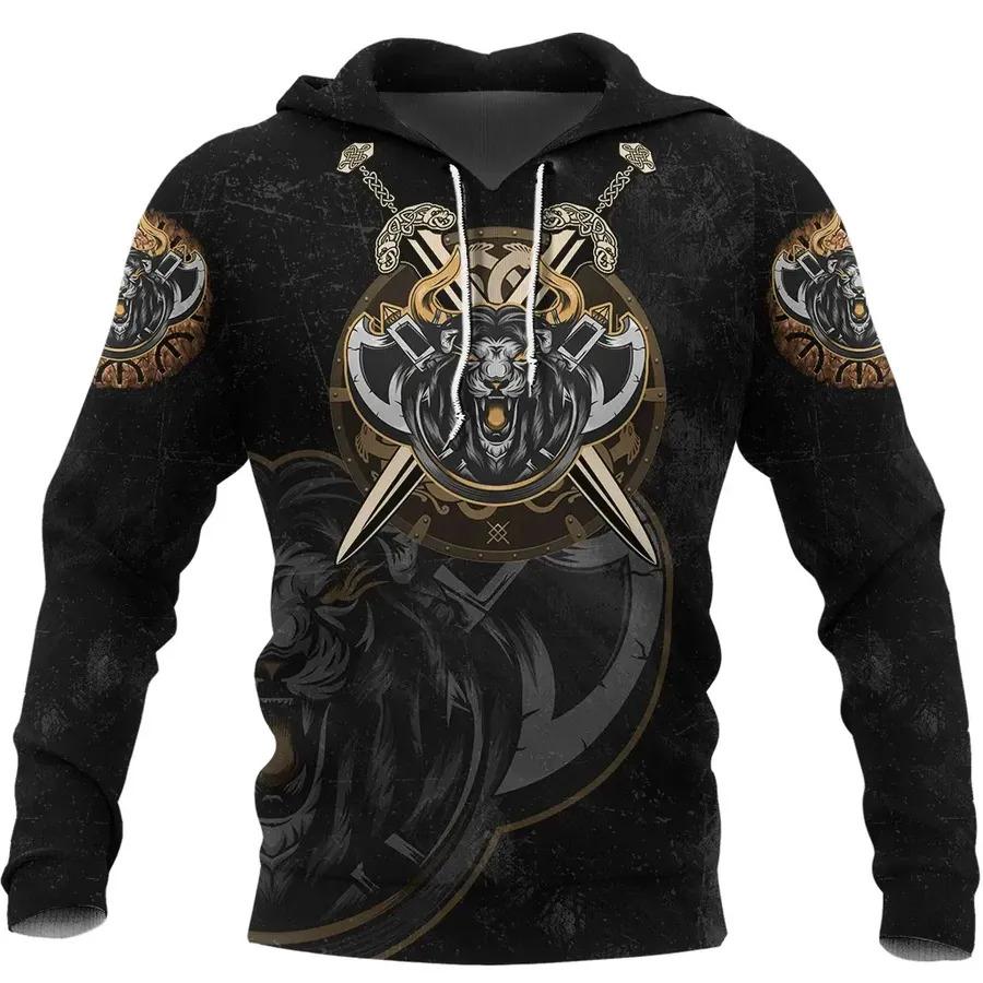 Unisex Hoodie All Over Print Viking Gifts Viking Lion All Over Printed Unisex Hoodie