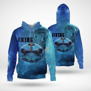 Unisex Hoodie All Over Print Viking Gifts Viking Limited Edition All Over Printed Blue Unisex Hoodie