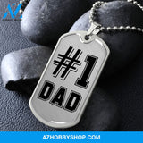 #1 DAD - Graphical Dog Tag & Ball chain (steel)