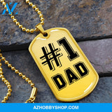 #1 DAD - Graphical Dog Tag & Ball chain (steel)