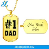 #1 DAD - Graphical Dog Tag & Ball chain (steel)