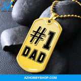 #1 DAD - Graphical Dog Tag & Ball chain (steel)