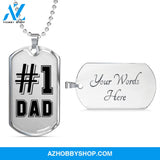 #1 DAD - Graphical Dog Tag & Ball chain (steel)