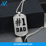 #1 DAD - Graphical Dog Tag & Ball chain (steel)