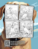 Adorable Labradors Dog 30 Pages Printable Coloring Book