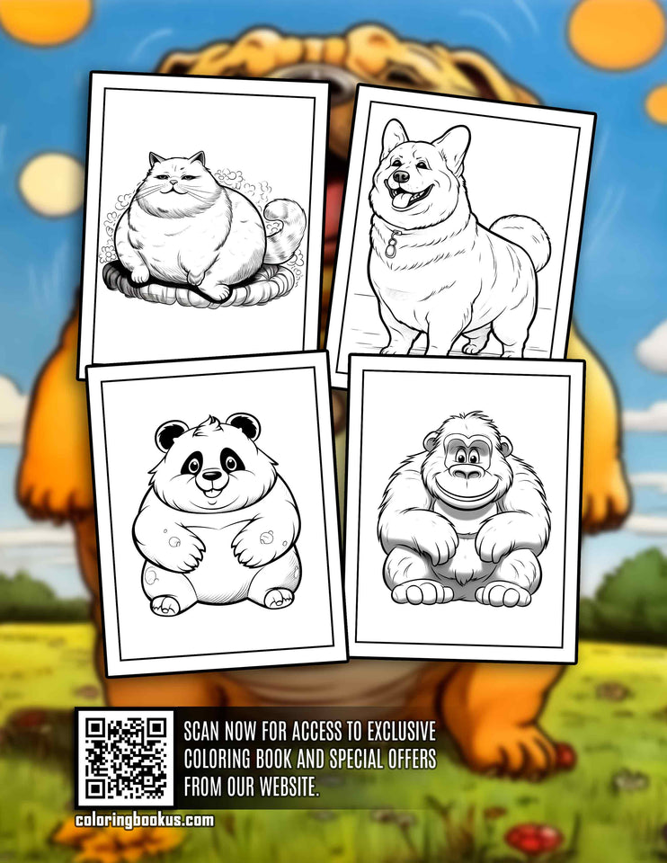 Chubby Animal 30 Pages Printable Coloring Book