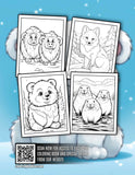 Cute Arctic Animals 30 Pages Printable Coloring Book