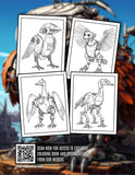 Futuristic Robot Bird 30 Pages Printable Coloring Book