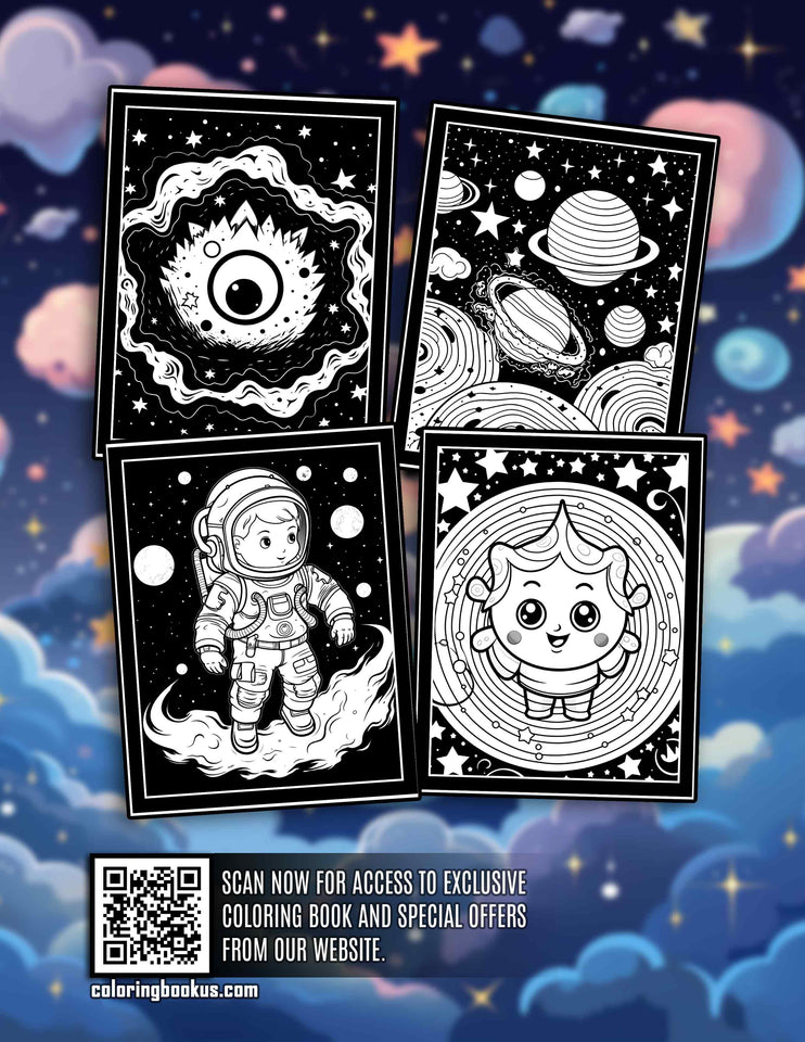 Sparkle Galaxy 30 Pages Printable Coloring Book