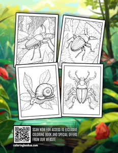 Summer Bugs 30 Pages Printable Coloring Book