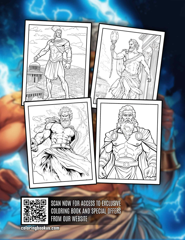 Zeus 30 Pages Printable Coloring Book