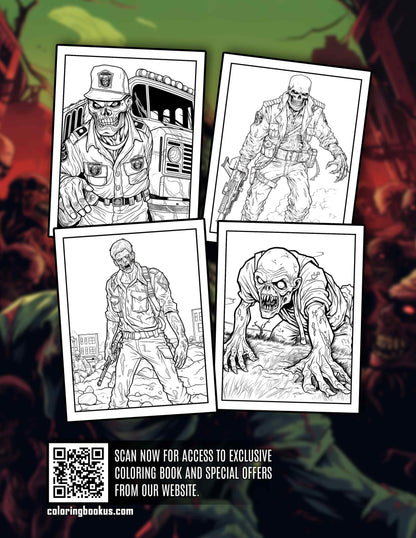 Zombie Apocalypse 30 Pages Printable Coloring Book