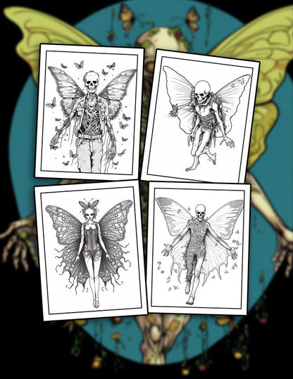 Zombie Fairy 30 Pages Printable Coloring Book