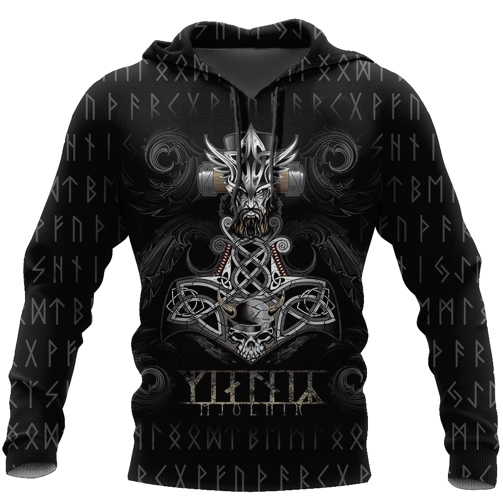 Unisex Hoodie All Over Print Viking Gifts Viking Hoodie Mjolnir Unisex Hoodie