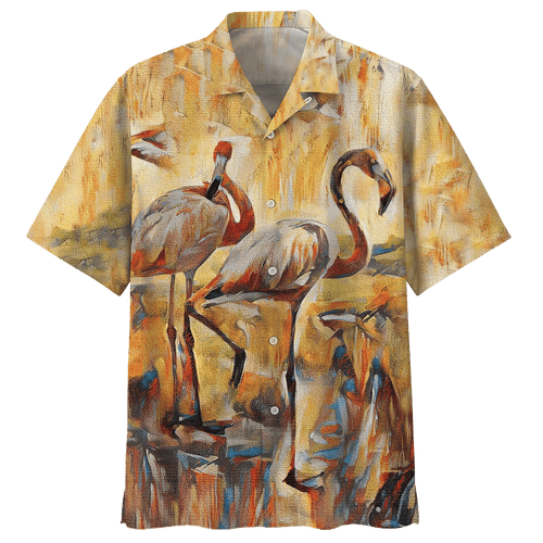 Flamingo  Yellow Unique Design Unisex Hawaiian Shirt For Men And Women Dhc17063840