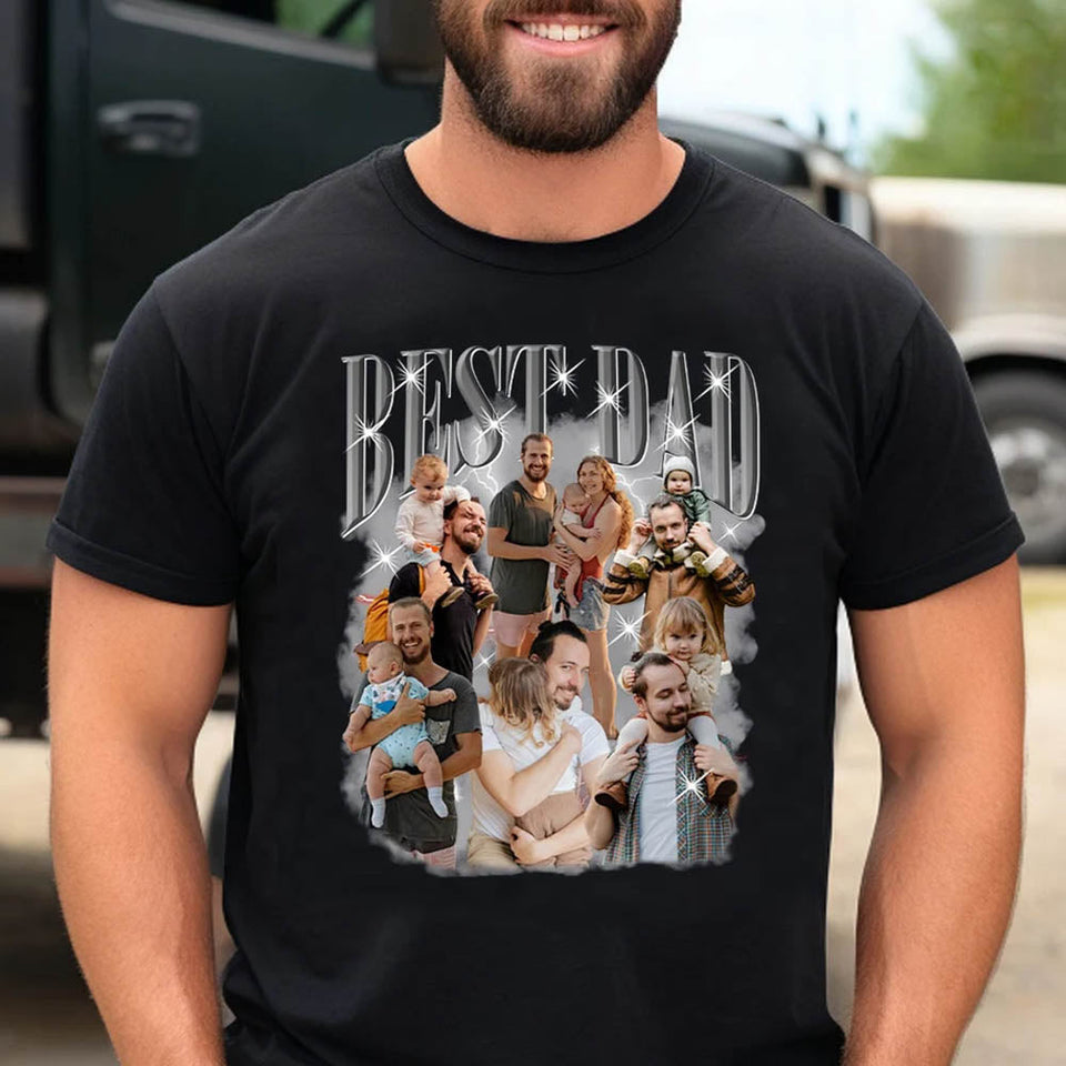 Customized Dad T-Shirt, Personalized Photo Shirt, Best Dad Ever Shirts