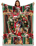 German Shepherd Christmas Blanket – Santa Dog Plaid Holiday Throw
