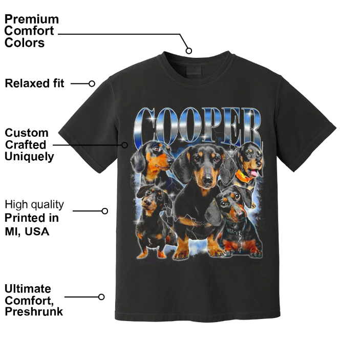 Custom Dog T-Shirt, Personalized Dog with Photo Shirt