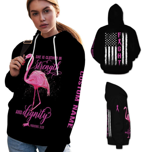 October Pink For Girl Woman Breast Personalized Name With Jesus Bible For Christian Lovers All Over Print Unisex Hoodie