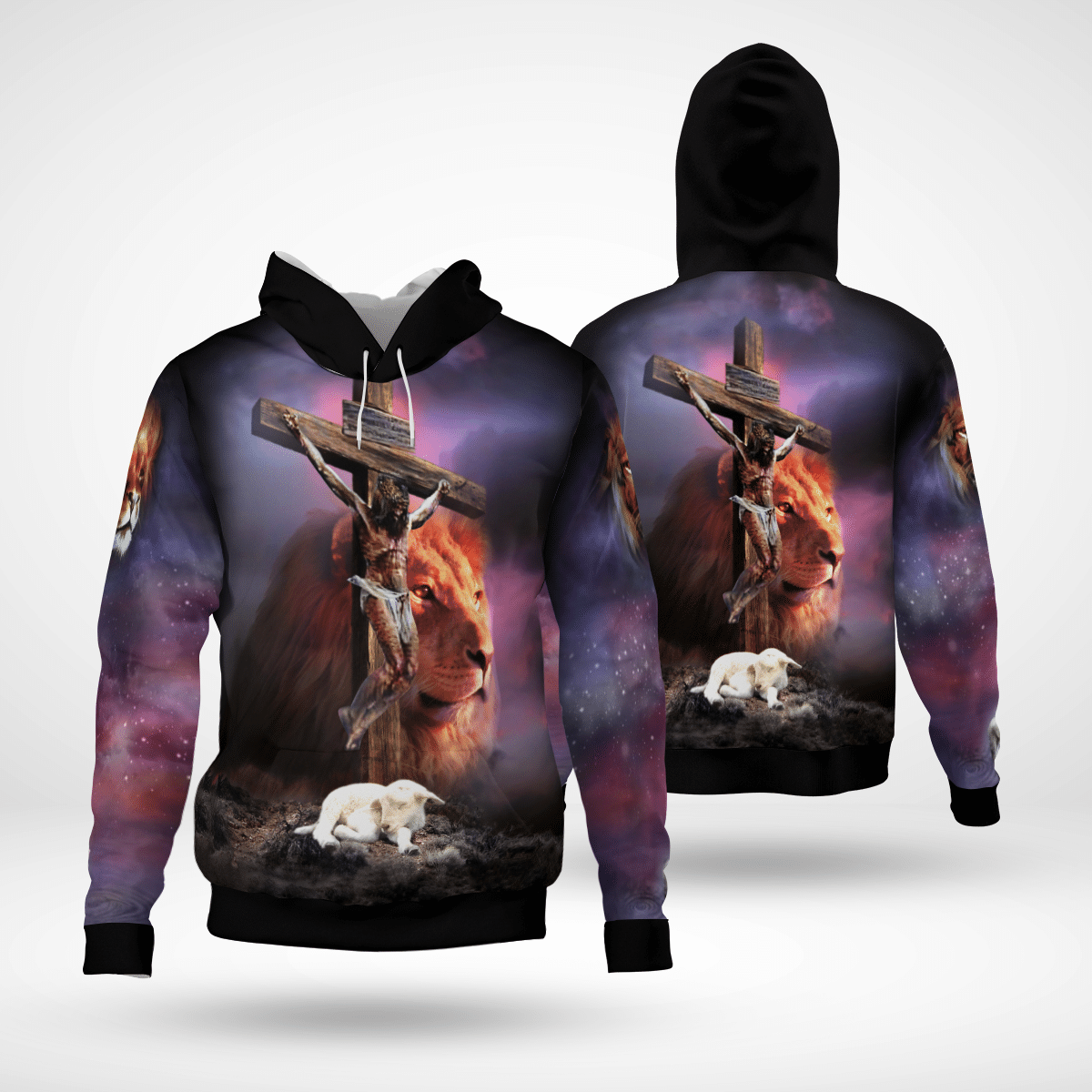 Jesus Lion Cross Christian - Christ - Jesus - God 3D All Over Print Unisex Hoodie US Size