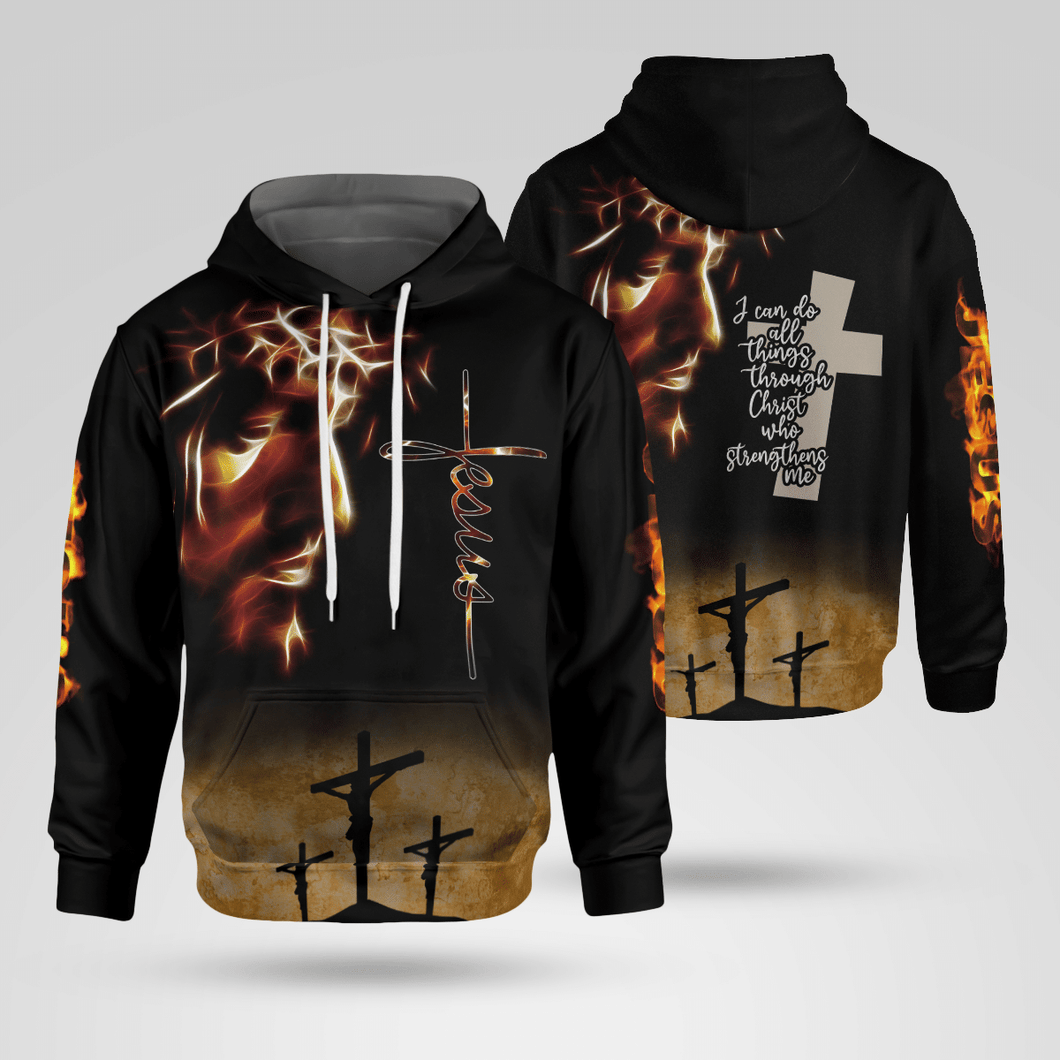 Jesus Fire Christian - Christ - Jesus - God 3D All Over Print Unisex Hoodie US Size