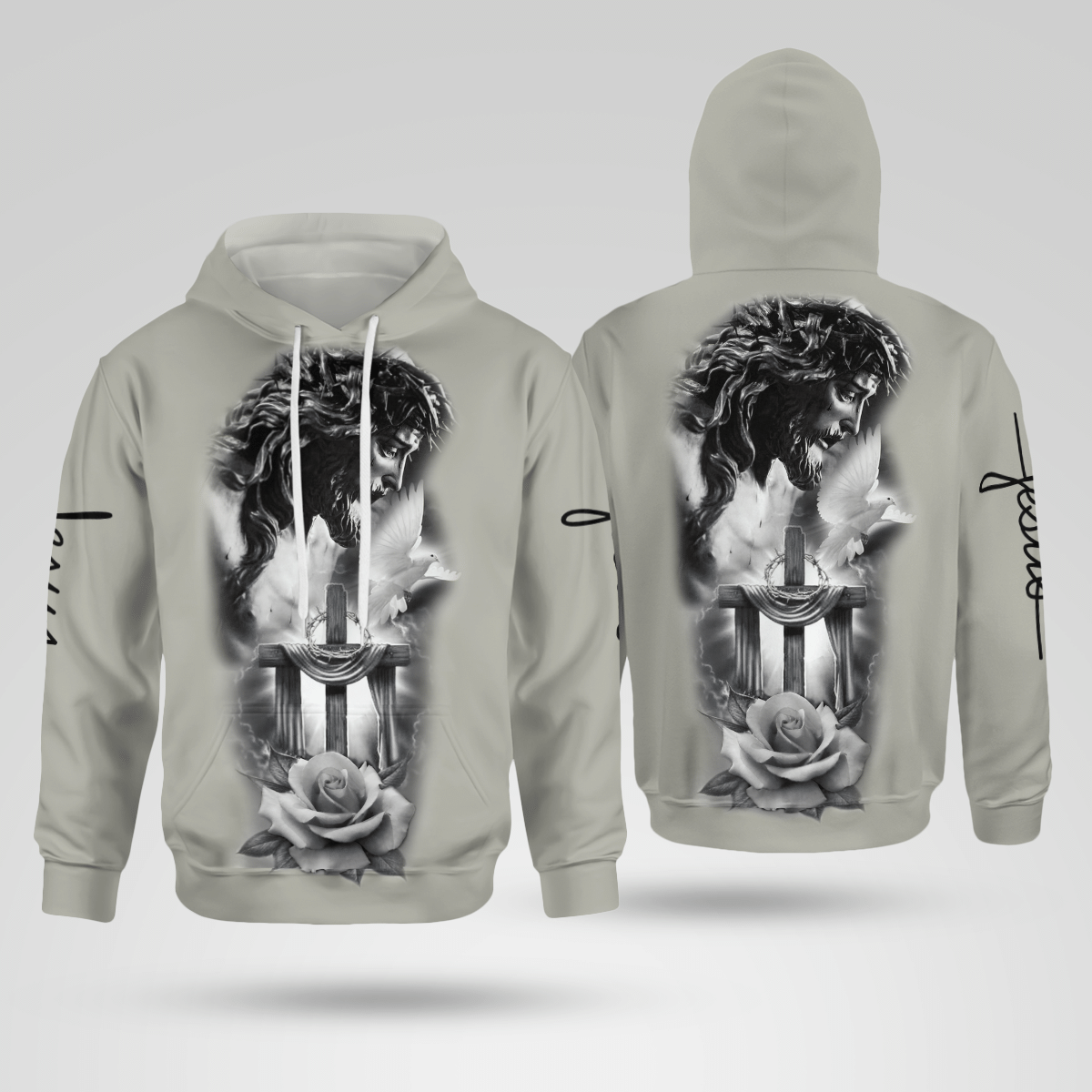 Jesus Cross Rose Christian - Christ - Jesus - God 3D All Over Print Unisex Hoodie US Size