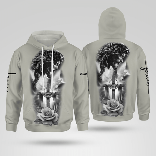 Jesus Cross Rose Christian - Christ - Jesus - God 3D All Over Print Unisex Hoodie US Size