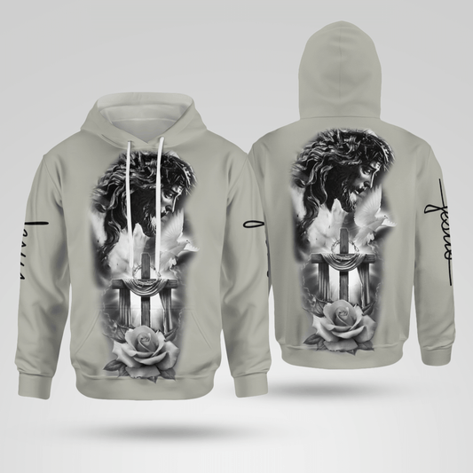 Jesus Cross Rose Christian - Christ - Jesus - God 3D All Over Print Unisex Hoodie US Size
