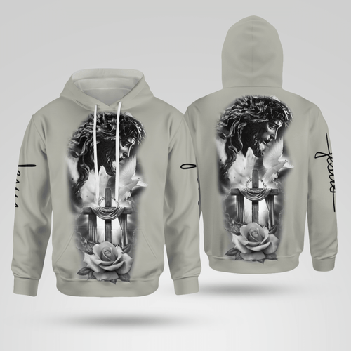 Jesus Cross Rose Christian - Christ - Jesus - God 3D All Over Print Unisex Hoodie US Size