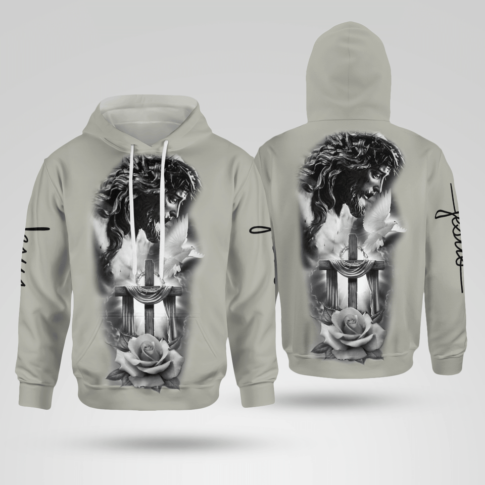 Jesus Cross Rose Christian - Christ - Jesus - God 3D All Over Print Unisex Hoodie US Size